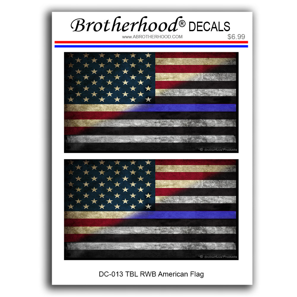 Thin Blue Line Red White Blue American Flag Law Enforcement Vinyl Decals