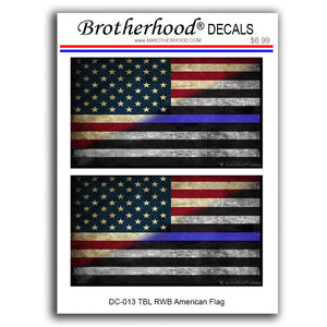 Thin Blue Line Red White Blue American Flag Law Enforcement Vinyl Decals