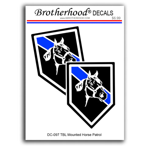 Police Sheriff Thin Blue Line Mounted Patrol Horses Unit Vinyl Decals