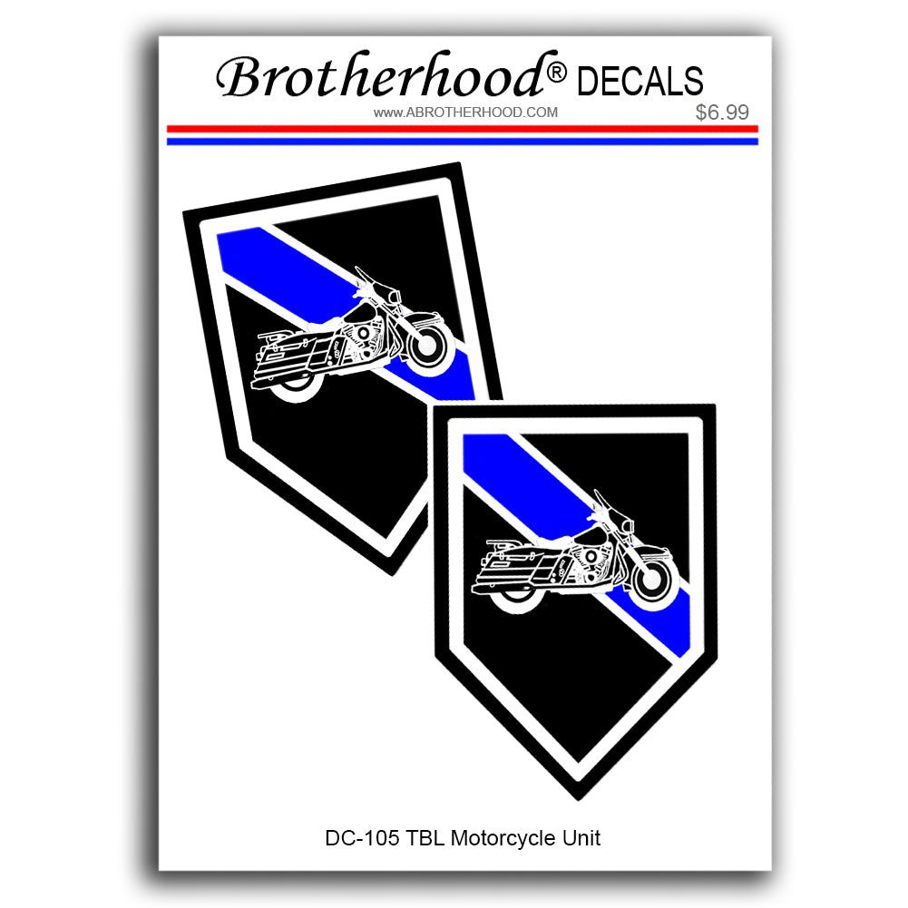 Police Sheriff Thin Blue Line Motorcycle Unit Vinyl Decals