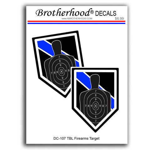 Police Sheriff Thin Blue Line Firearms B27 Target Design Vinyl Decals