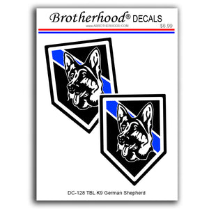 Police Sheriff Thin Blue Line German Shepherd K9 Unit Design Vinyl Decals