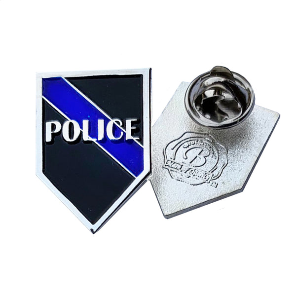 Thin Blue Line Police - Shield Shape Metal Lapel Pin