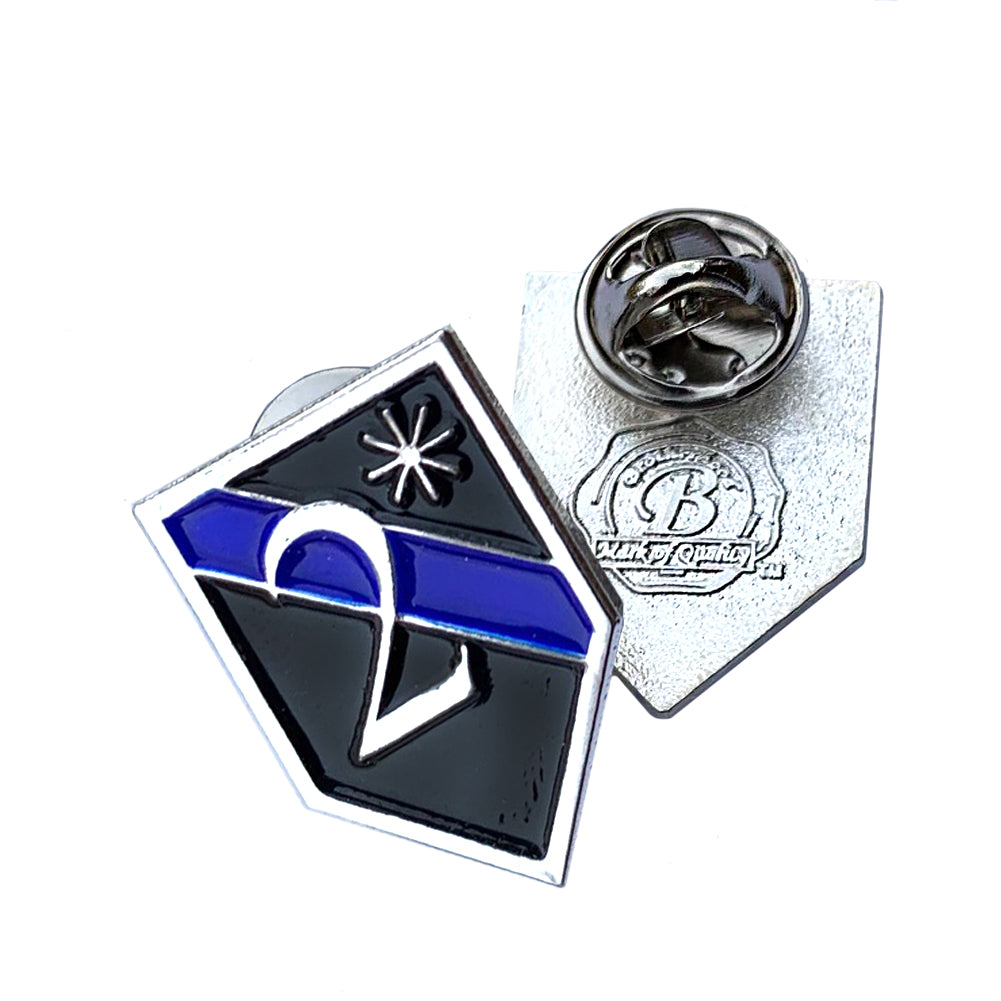 Thin Blue Line Police Sheriff Canine 2* Two Ass To Risk - Shield Shape Metal Lapel Pin