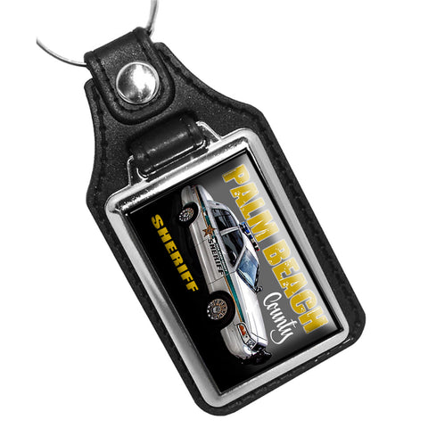 Palm Beach County Sheriff Department Crown Vic Patrol Car Leather Key Ring