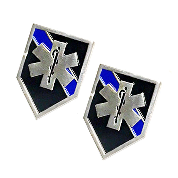 Thin Blue Line Police Sheriff EMS Star of Life Shield Shape Metal Lapel Pin