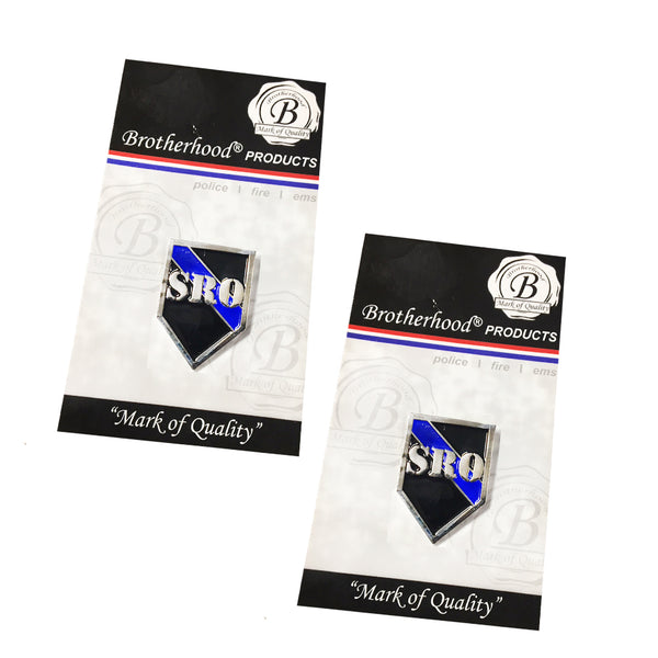 Thin Blue Line SRO School Resource Officer - Shield Shape Metal Lapel Pin