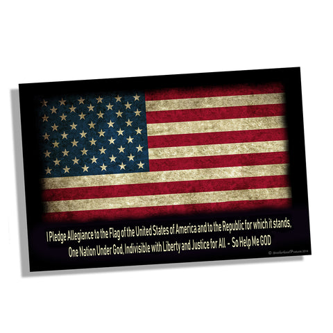 Patriotic American Flag Pledge of Allegiance Wall Poster