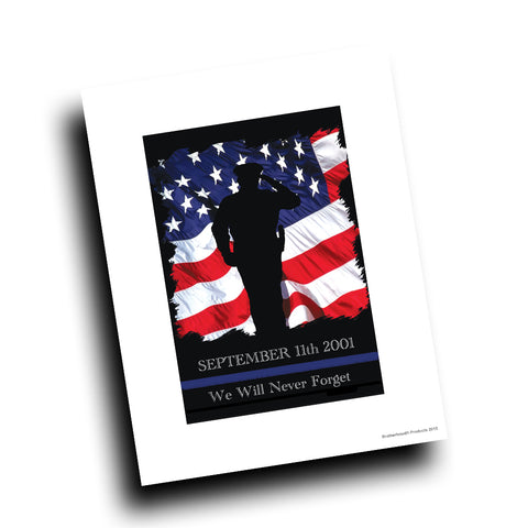 September 11, 2001 Law Enforcement Memorial Design 8x10 Color Print