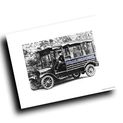 Early 1900's Police Paddy Wagon Vintage Design 8x10 Color Print