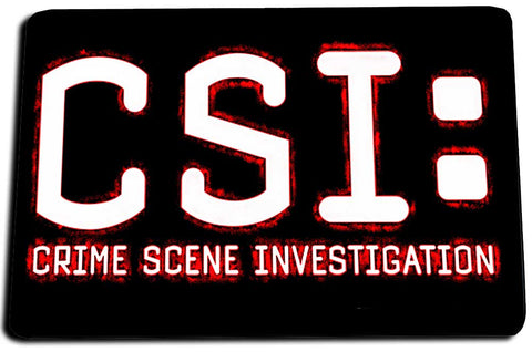 Two Door Mats - Red Black CSI Crime Scene Investigator