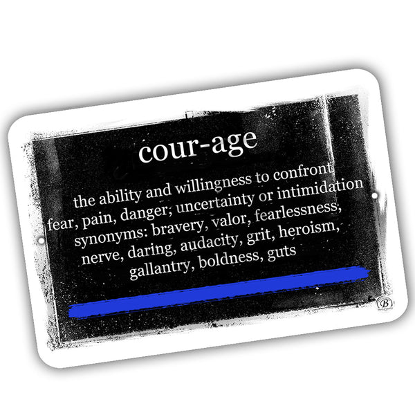 Thin Blue Line Definition of Honor, Courage, Integrity Law Enforcement Design 12x8 Inch Aluminum Sign