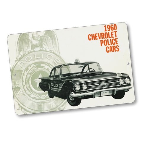 1960 Chevrolet Police Car Sales Brochure Design 12x8 Inch Aluminum Sign